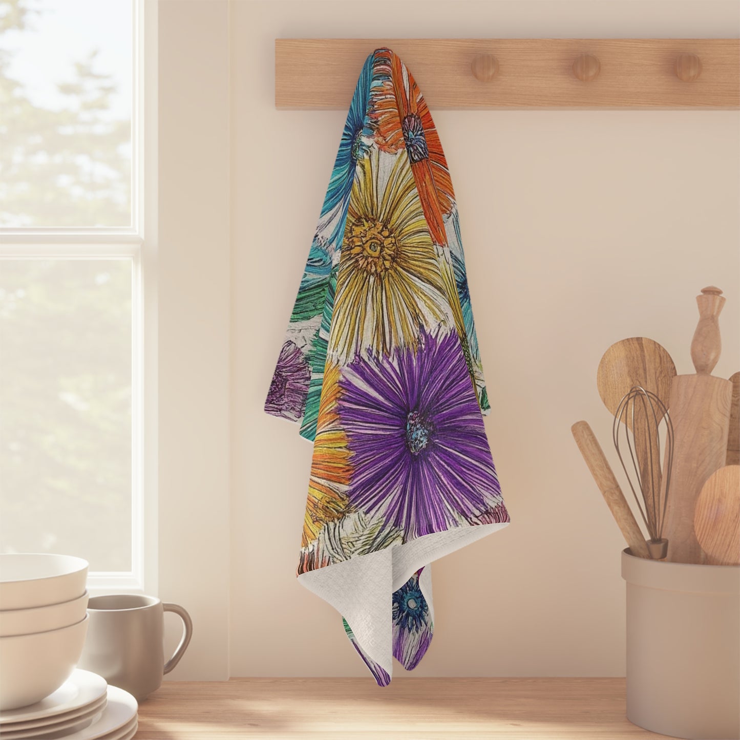 Flowers Too AI Designed Kitchen Towels