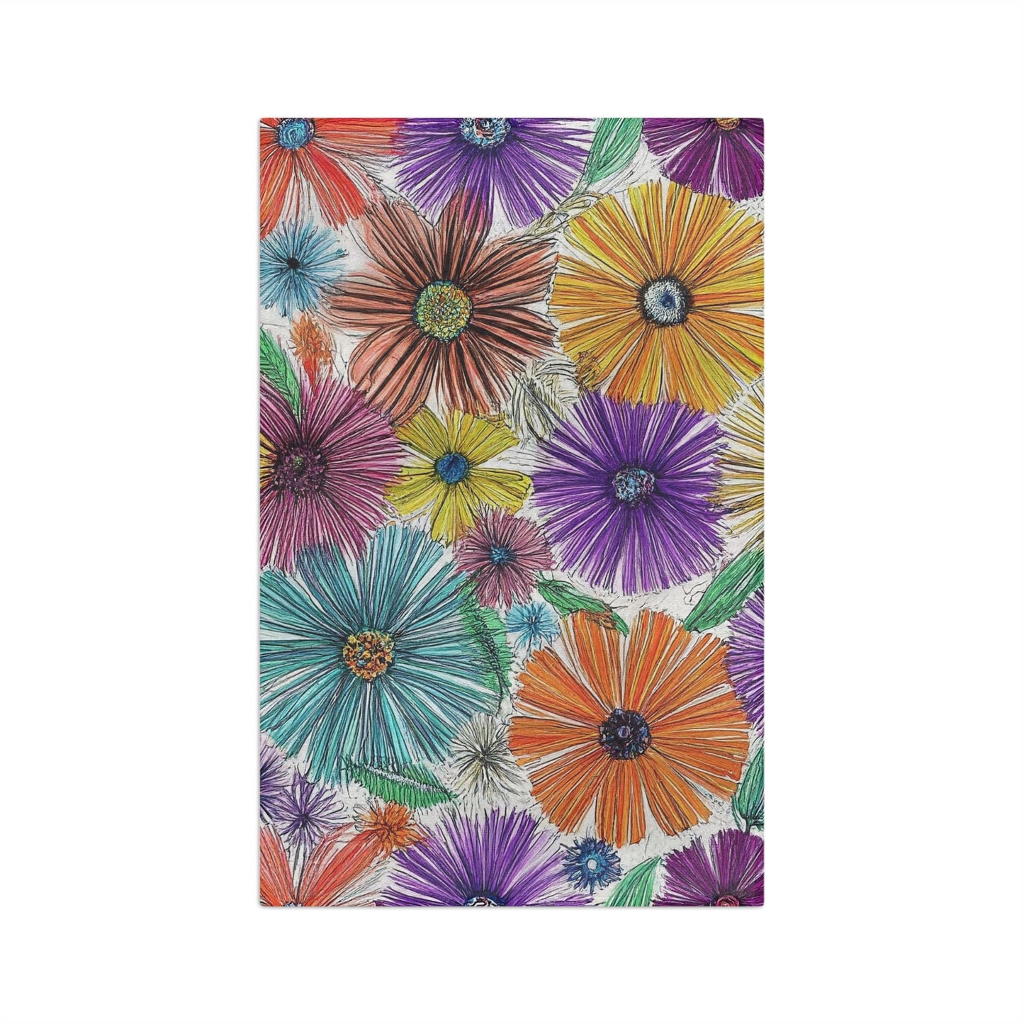 Flowers AI Designed Kitchen Towels