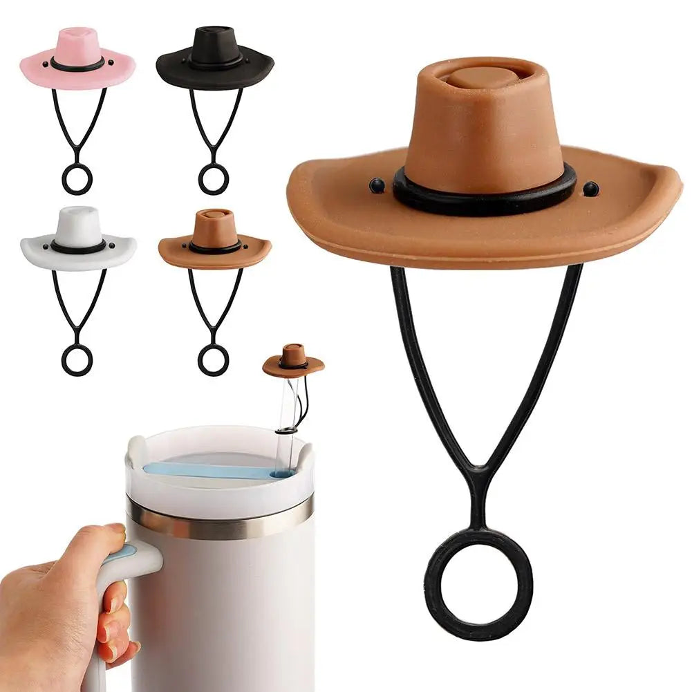 Cute Cowboy Hat Straw Covers for Stanley Tumblers