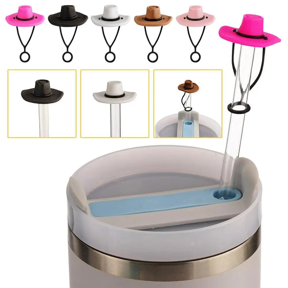 Cute Cowboy Hat Straw Covers for Stanley Tumblers